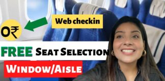 how to select free seat, free seat selection, seat selection during web checkin, web checkin, free seat in plane, flight information, air travel information, air India customer care, airline customer care